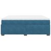 vidaXL Boxspring met matras fluweel donkerblauw 200x200 cm