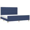 vidaXL Bedframe zonder matras stof blauw 160x200 cm