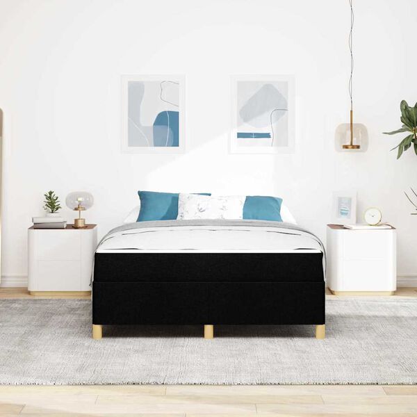 vidaXL Bedframe met matras Zwart 140 x 190 cm Stof