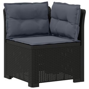 vidaXL E&eacute;npersoons Tuinbank met Kussens Rattan Look PP Antraciet