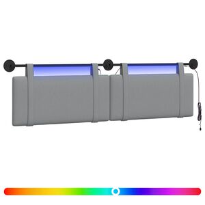 vidaXL Hangend hoofdbord Lichtgrijs Stof