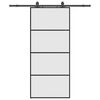 vidaXL Schuifdeur met beslagset 90x205 cm ESG glas zwart