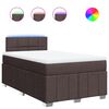 vidaXL Boxspring met matras stof donkerbruin 120x190 cm