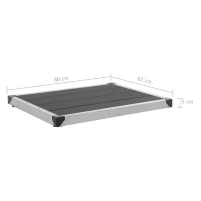 vidaXL Buitendouche met grijze basis 220 cm aluminium