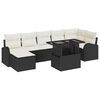 vidaXL Tuin Sofa Set met kussen met opslag 8 pcs Zwart Poly riet