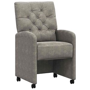 vidaXL Eetkamerstoelen met Wieltjes 2 pcs Lichtgrijs 58 x 67 x 97 cm