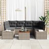 vidaXL Tuin Sofa Set met kussen 7 pcs Grijs Poly riet