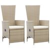 vidaXL 7-delige Tuinset poly rattan beige
