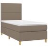 vidaXL Boxspring met matras stof taupe 90x200 cm