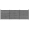 vidaXL Hek set 526 x 186 cm WPC en Aluminium Grijs
