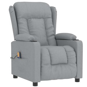 vidaXL Massagestoel stof lichtgrijs