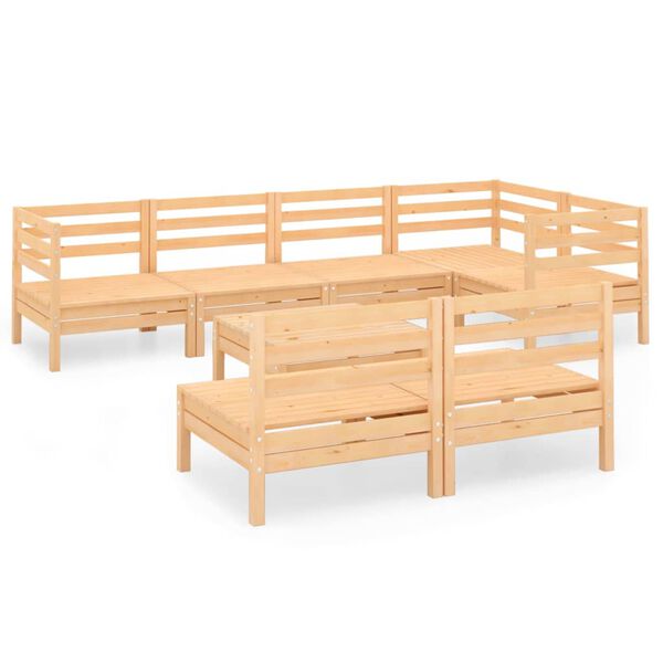 vidaXL 8-delige Loungeset massief grenenhout