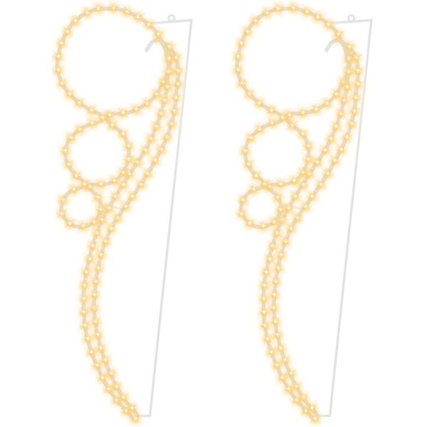 vidaXL Lichtkabels 2 st balvormig warmwit 115,5x35x4,5 cm