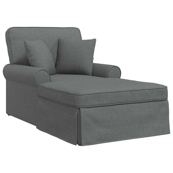 vidaXL Chaise Lounge met Rok Donkergrijs 91 x 157 x 91 cm Stof