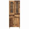vidaXL Hoge kast met lade Oud Hout 69,5 x 34 x 180 cm Bewerkt hout