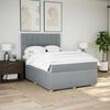 vidaXL Boxspring met matras stof lichtgrijs 140x190 cm