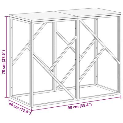 vidaXL Wandtafel roestvrij staal en massief gerecycled hout zilver