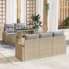vidaXL Tuin Sofa Set met kussen 6 pcs Beige poly rattan