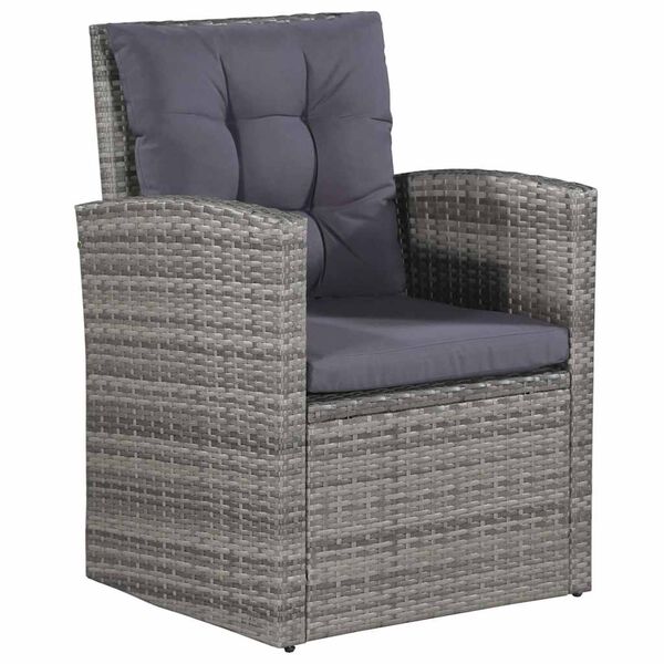vidaXL 6-delige Loungeset met kussens poly rattan grijs
