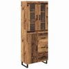 vidaXL Hoge kast 2 st Oud Hout 69,5 x 34 x 180 cm Bewerkt hout