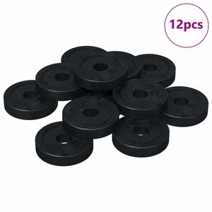 vidaXL geschikt voor vlakke ringen 12 pcs Zwart 15 x 4 x 3 mm