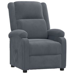 vidaXL Fauteuil verstelbaar fluweel donkergrijs