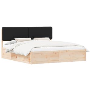 vidaXL Bedframe met Gevoerd Hoofdgedeelte Zwart 200 x 200 cm