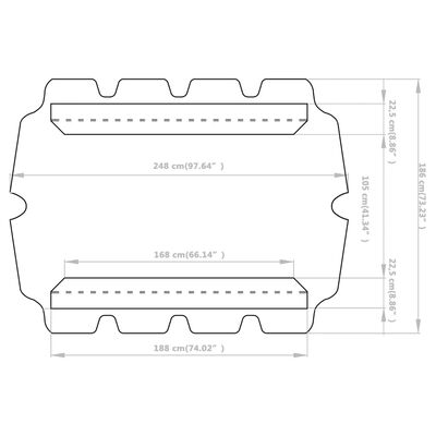 vidaXL Vervangingsluifel voor schommelbank 188/168x145/110 cm crème