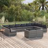 vidaXL 12-delige Loungeset met kussens poly rattan grijs