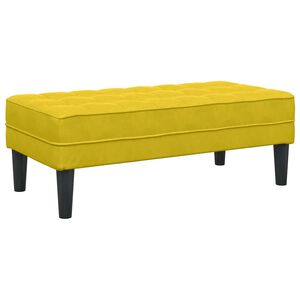 vidaXL Bank met kussen Geel 113 x 57 x 39 cm Fluweel