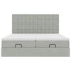 vidaXL Ottoman bed met matrassen en LED's 200x200cm fluweel lichtgrijs