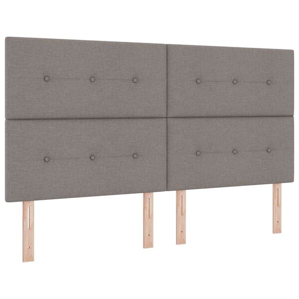 vidaXL Boxspring bed met matras met hoofdeinde Taupe 180 x 200 cm Stof