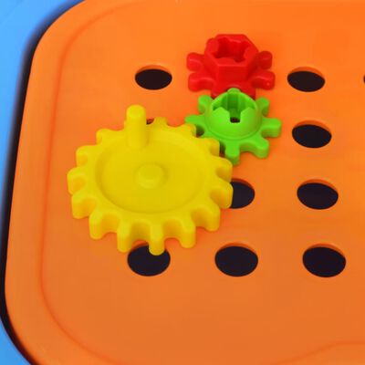 Speelgoedwerkbank met gereedschap voor kinderen kinderkamer blauw + geel