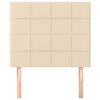 vidaXL Hoofdbord cr&egrave;me 100x5x118/128 cm stof