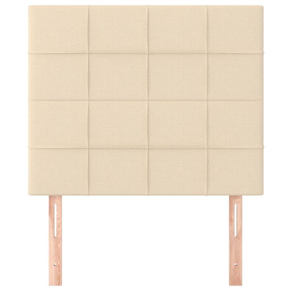 vidaXL Hoofdbord cr&egrave;me 100x5x118/128 cm stof