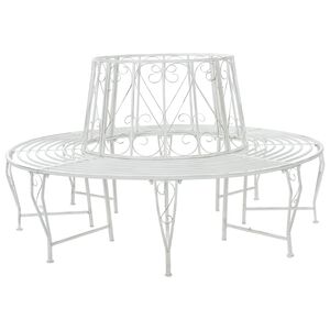 vidaXL Boom bank 8-Aantal zitplaatsen &Oslash; 160 x 89 cm Staal Antiek wit