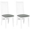 vidaXL Eetkamerstoelen met kussens 2 st massief hout rubber wit