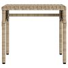 vidaXL Ligbedden 2 st met luifels en tafel poly rattan beige