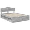 vidaXL Bedframe Grijs Sonoma 140 x 200 cm Massief grenenhout