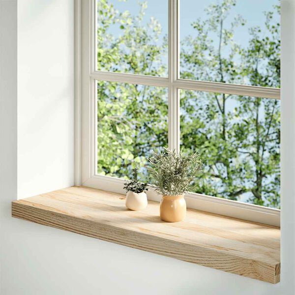 vidaXL Vensterbanken 2 st onbehandeld 80x30x2 cm massief eikenhout