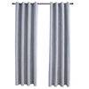 vidaXL Gordijn verduisterend met metalen ringen 2 st 140x245 cm grijs