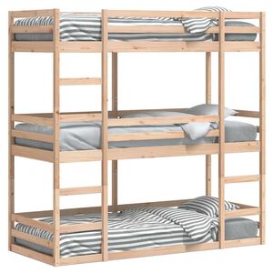 vidaXL Stapelbed 3-persoons massief grenenhout 80x200 cm