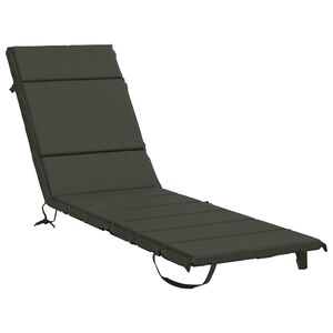 vidaXL Ligstoel Kussen GEMERT 100% Polyester Antraciet 200 x 50 x 3 cm