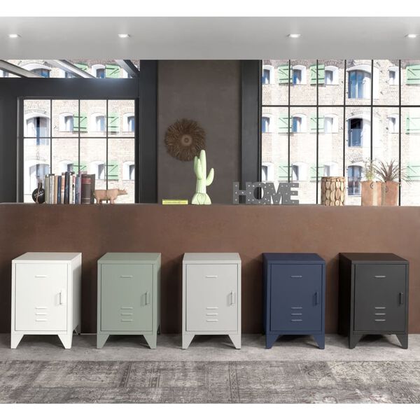 Vipack Nachtkastje Bronxx met deur metaal matwit