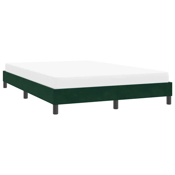 vidaXL Bedframe zonder matras 160x220 cm fluweel donkergroen