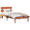 vidaXL Bedframe met hoofdeinde Bruin 90 x 200 cm Massief grenenhout