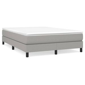 vidaXL Boxspring met matras stof lichtgrijs 160x200 cm
