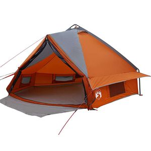 vidaXL Teepee Tent 8-Persoon 8-persoons Grijs en Oranje