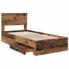 vidaXL Bedframe met hoofdeinde Oudhout 90 x 190 cm Bewerkt hout