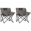 vidaXL Campingstoelen 2 st met vakje inklapbaar grijs